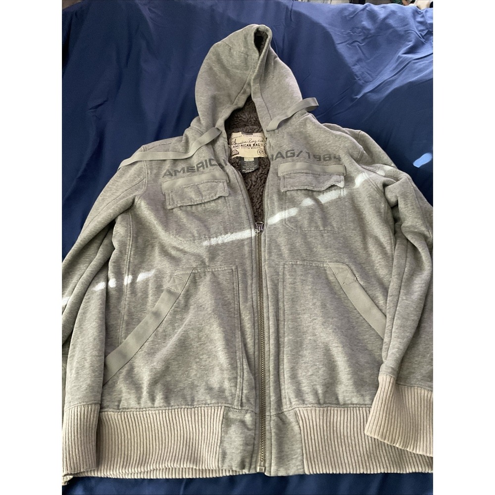 american rag zip up hoodie Size Large Men Grey